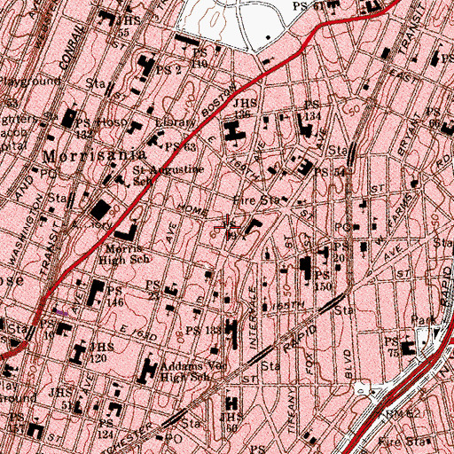 Topographic Map of Lewis S Davidson Senior Houses, NY