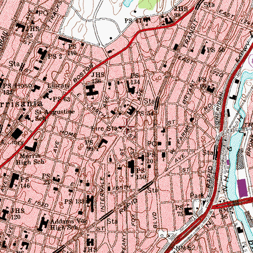 Topographic Map of Fire Department New York Engine 82 Ladder 31, NY
