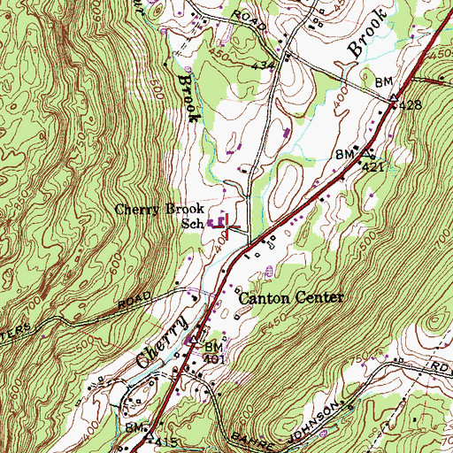 Topographic Map of Cherry Brook Primary School, CT