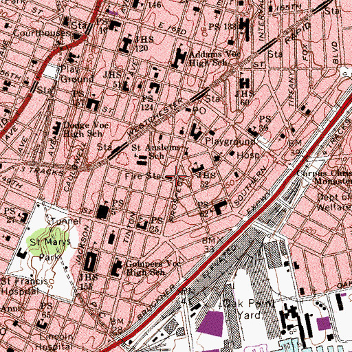 Topographic Map of Fire Department New York Engine 73 Ladder 42 Battalion 26, NY