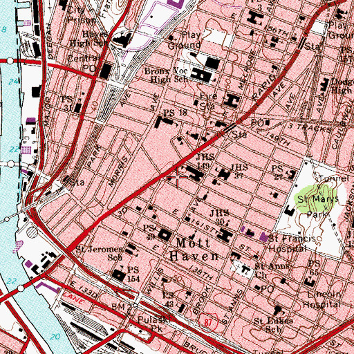 Topographic Map of Fire Department New York Engine 60 Ladder 17 Battalion 14, NY