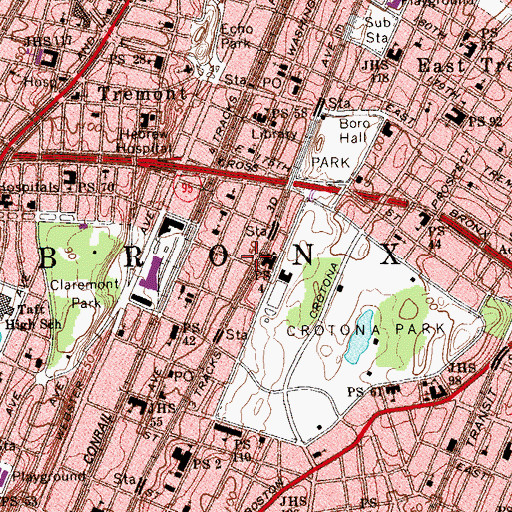 Topographic Map of Bathgate Industrial Park, NY