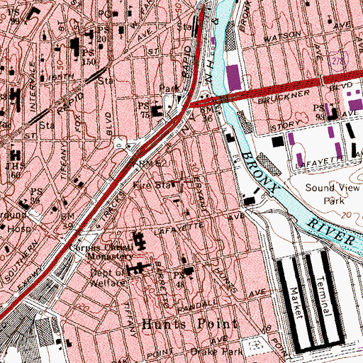 Topographic Map of Fire Department New York Engine 94 Ladder 48 Battalion 3, NY