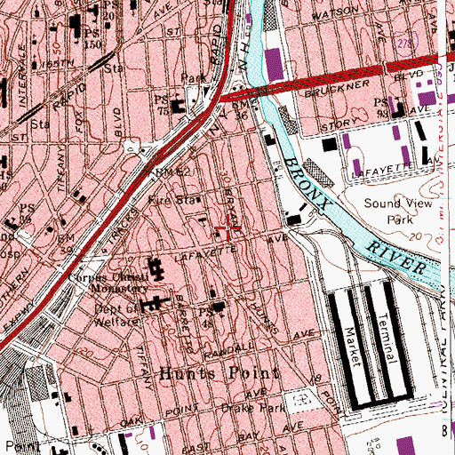 Topographic Map of Bright Temple African Methodist Episcopal Church, NY