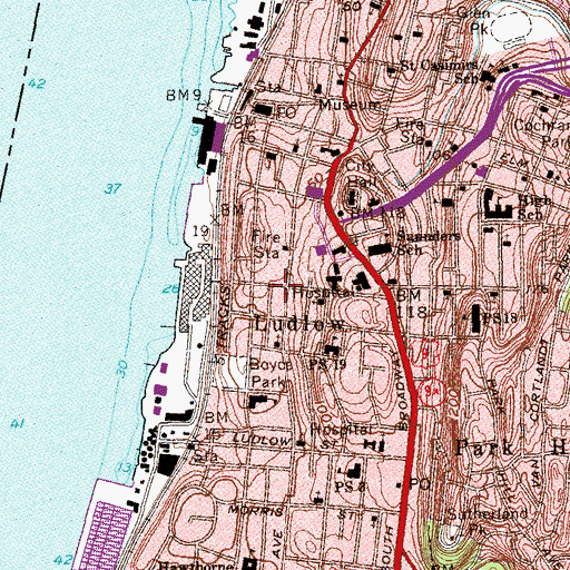 Topographic Map of Yonkers Fire Department Station 3, NY