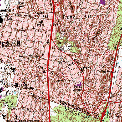 Topographic Map of Yonkers Fire Department Station 4, NY