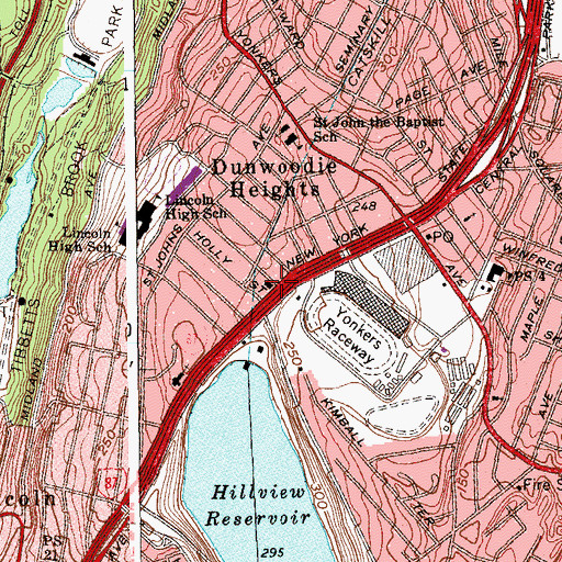 Topographic Map of Yonkers Fire Department Station 7, NY