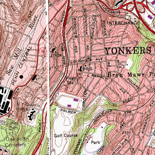 Topographic Map of Yonkers Fire Department Station 12, NY