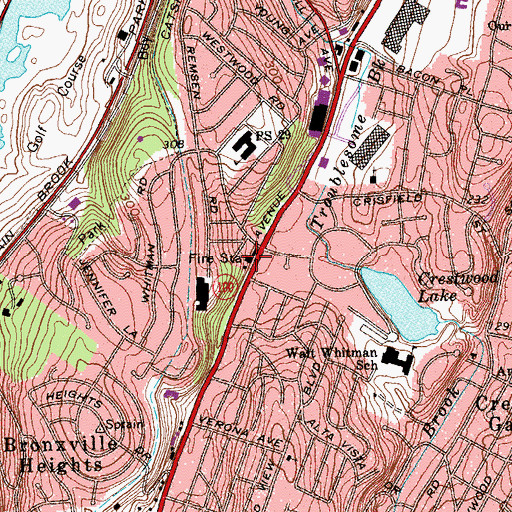 Topographic Map of Yonkers Fire Department Station 14, NY