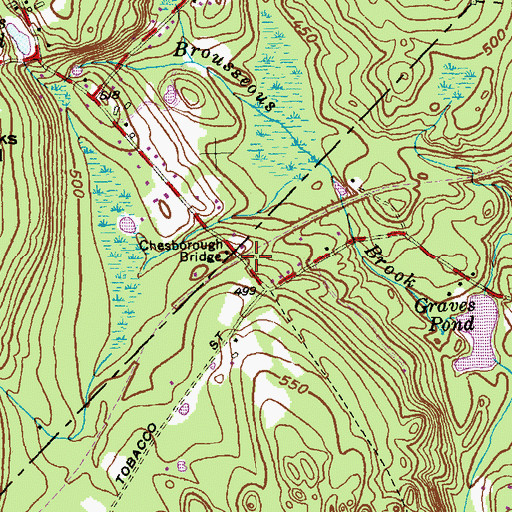 Topographic Map of Chesborough Bridge, CT