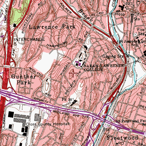 Topographic Map of Andrews Court, NY