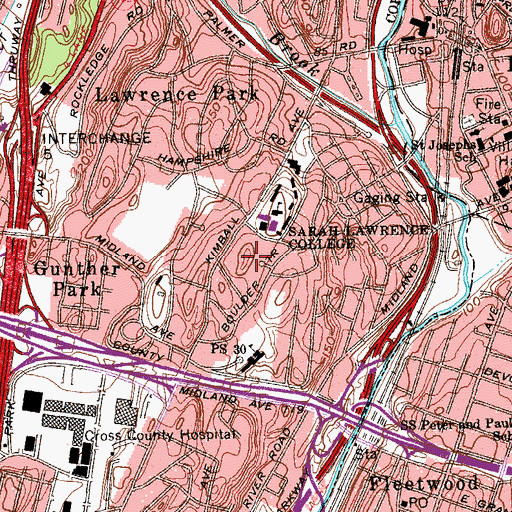 Topographic Map of Andrews House, NY