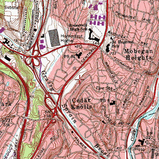 Topographic Map of John E Andrus Memorial Park, NY