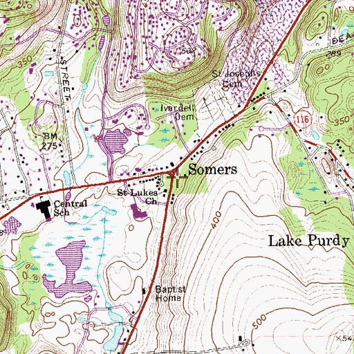 Topographic Map of Bailey Park, NY