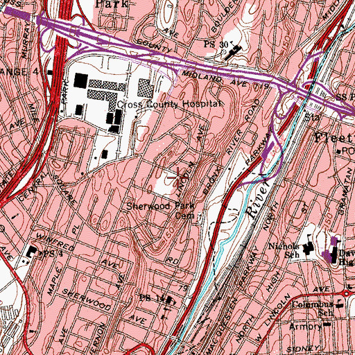 Topographic Map of Bregano Memorial Park, NY