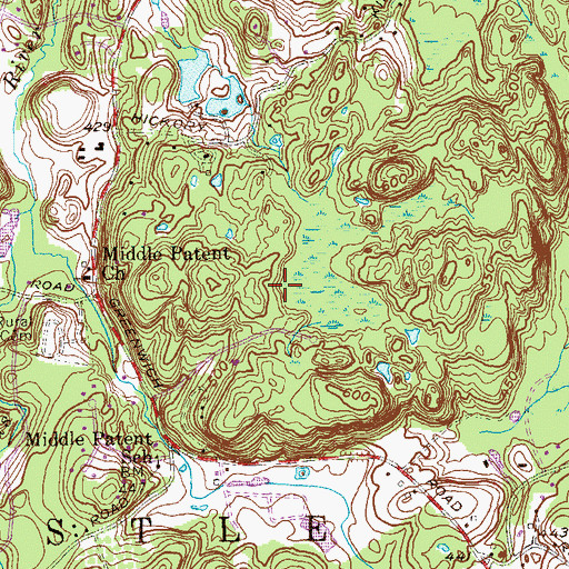 Topographic Map of Cat Rocks Park, NY