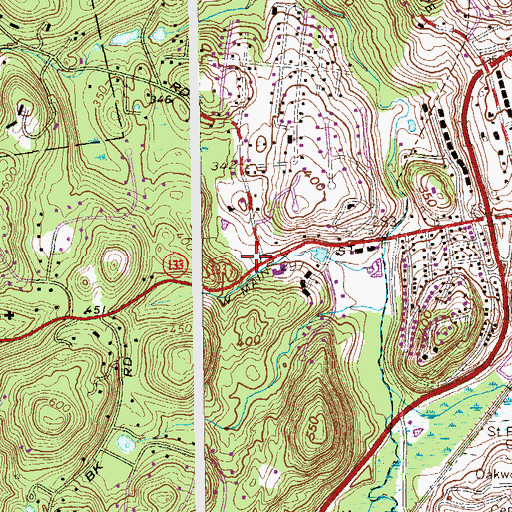 Topographic Map of Choate Audubon Sanctuary, NY