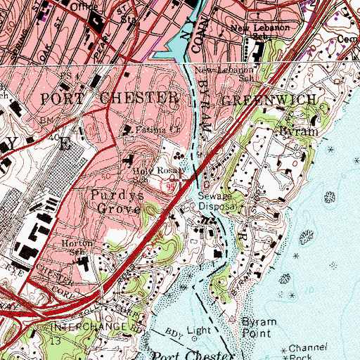 Topographic Map of Columbus Park, NY
