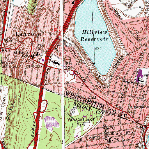 Topographic Map of Coyne Park, NY