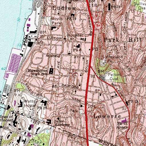 Topographic Map of Culver Park, NY