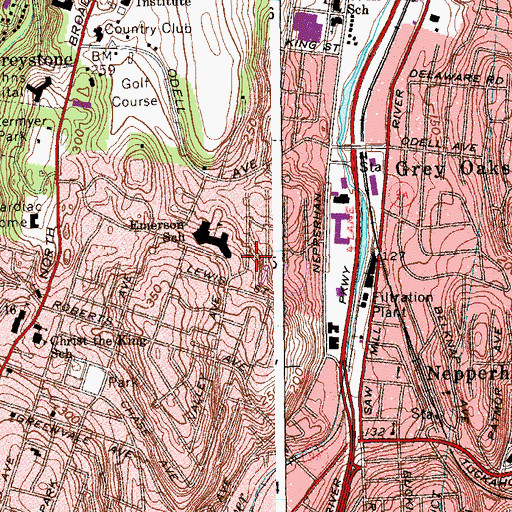 Topographic Map of Fitzpatrick-Tompkins Memorial Park, NY