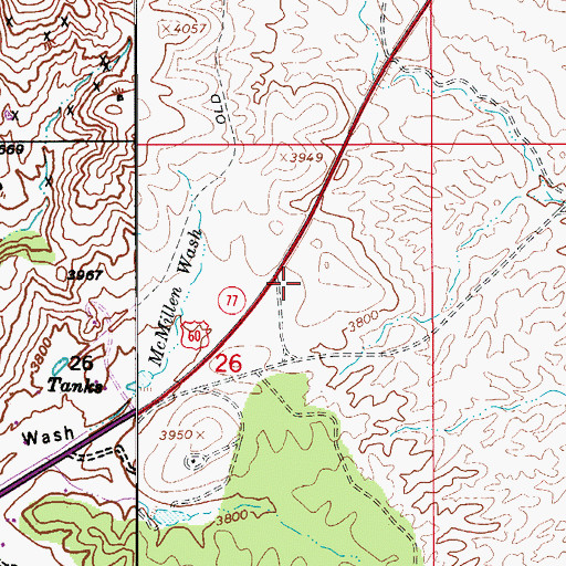 Topographic Map of State Highway District Headquarters, AZ