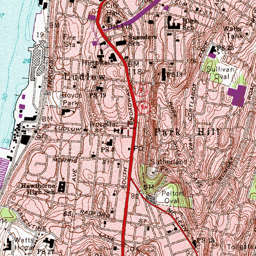 Topographic Map of Bethany African Methodist Episcopal Church, NY