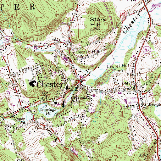 Topographic Map of Chester, CT