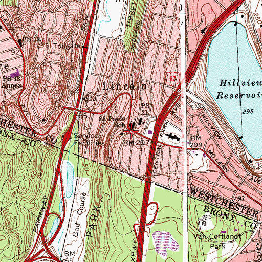 Topographic Map of Chour-Thai Reformed Church, NY