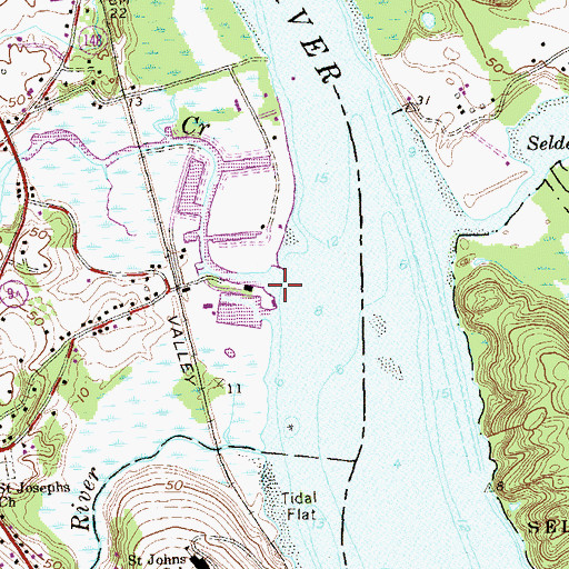 Topographic Map of Chester Creek, CT