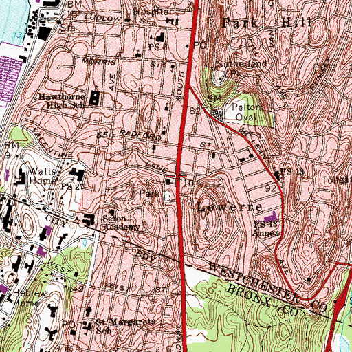 Topographic Map of Latvian Evangelical Lutheran Church, NY