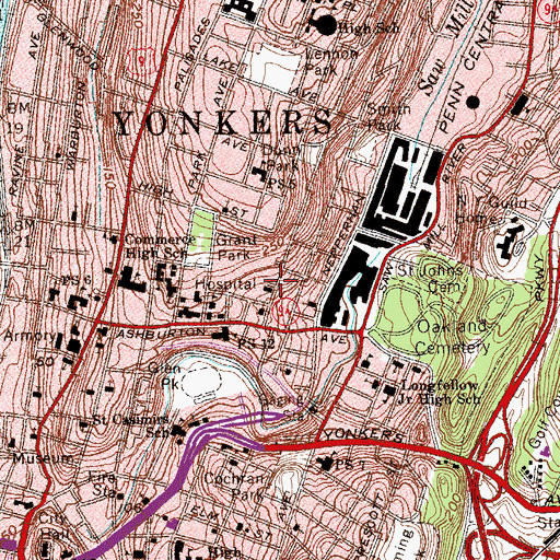 Topographic Map of Mount Hebron Apostolic Temple, NY