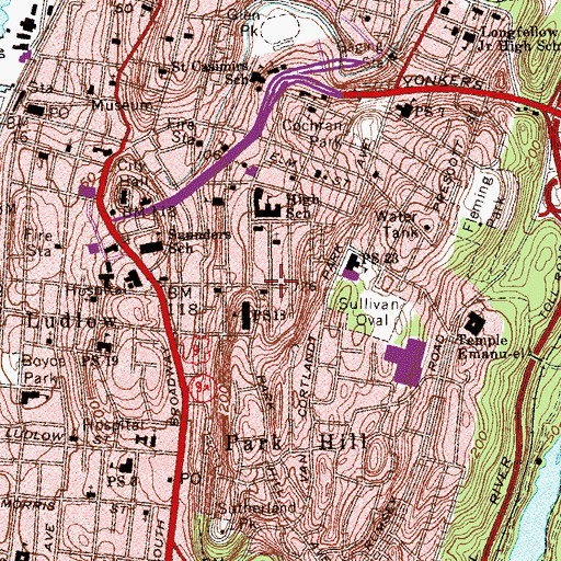 Topographic Map of Our Lady of Mount Carmel Church, NY
