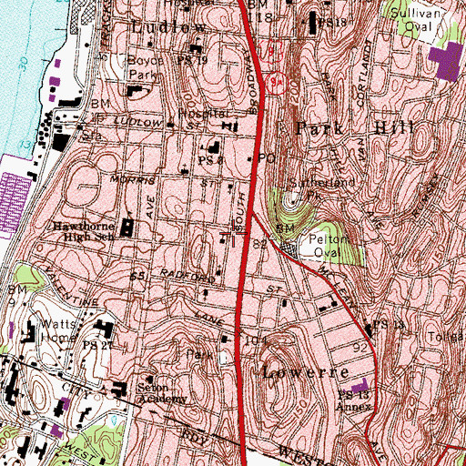 Topographic Map of Saint Andrews Church, NY