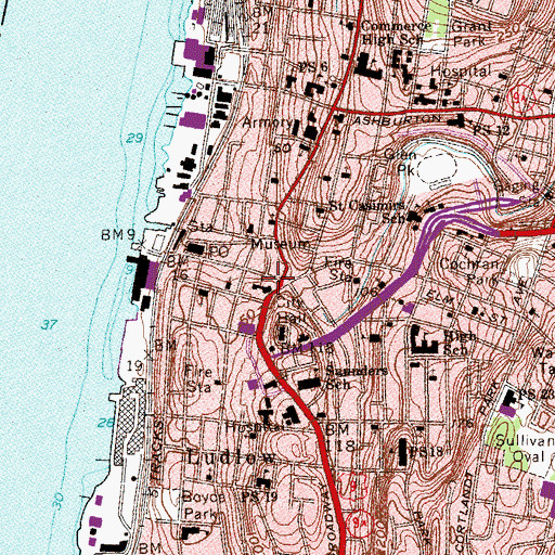 Topographic Map of Saint John's Episcopal Church, NY