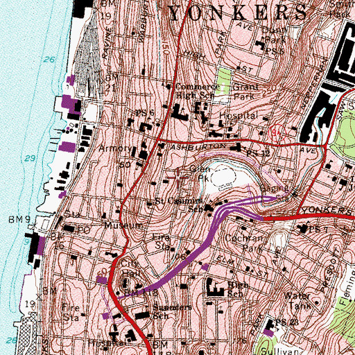 Topographic Map of Saint Margaret's Roman Catholic Church, NY