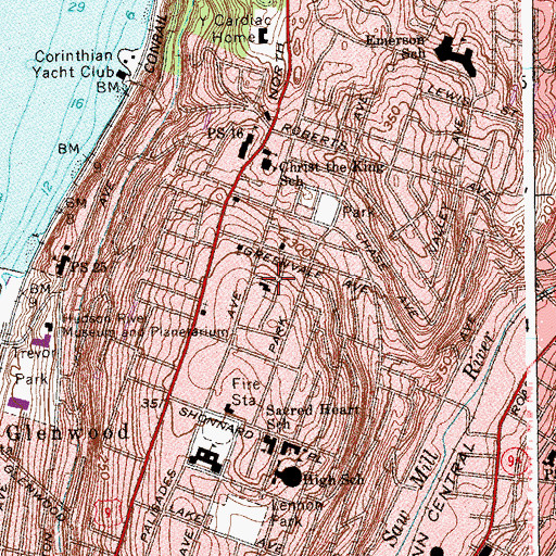Topographic Map of Saint Paul's Episcopal Church, NY