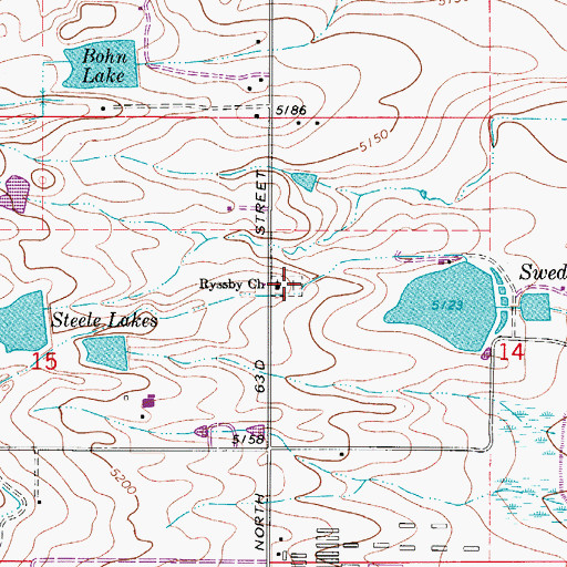 Topographic Map of Ryssby Church Cemetery, CO