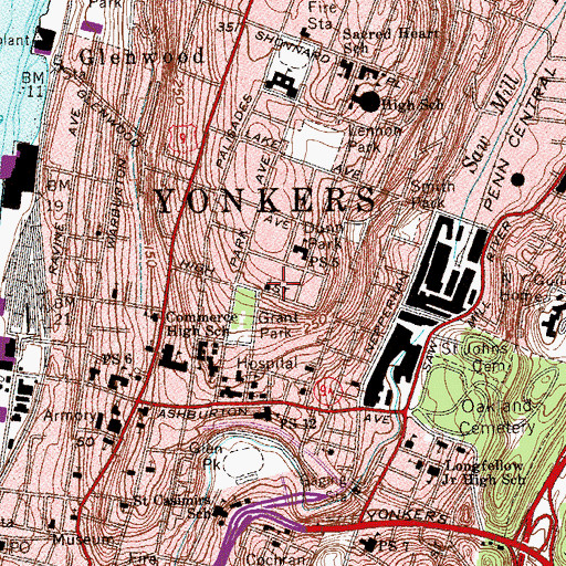 Topographic Map of Virgin Mary Church, NY