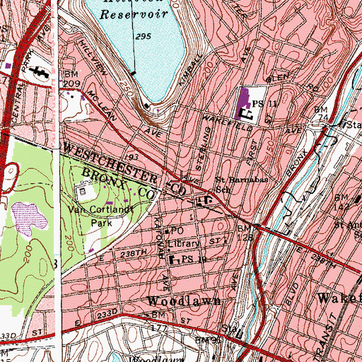 Topographic Map of Saint Mark's Lutheran School, NY