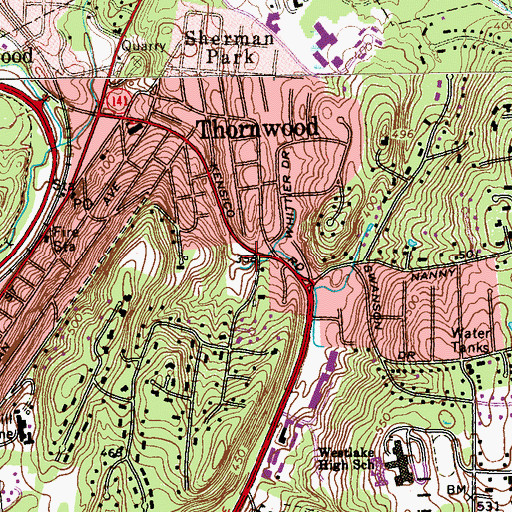 Topographic Map of James M. Carroll Park, NY