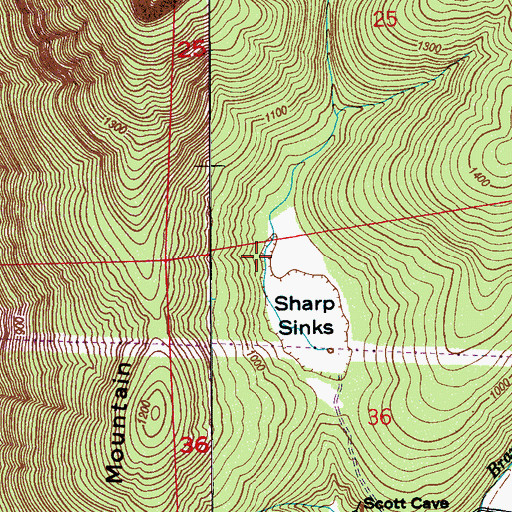 Topographic Map of Sharp Cemetery Number 2, AL