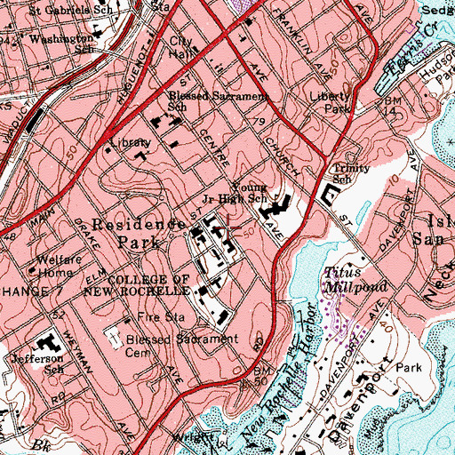 Topographic Map of Gill Library, NY