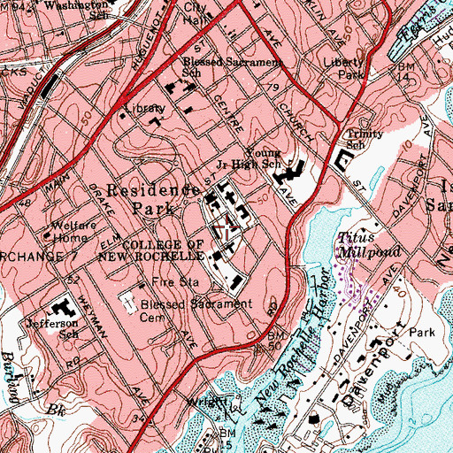 Topographic Map of Maura Hall, NY