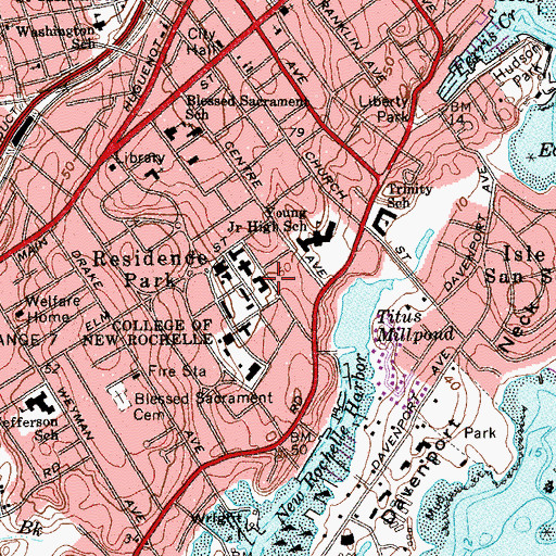 Topographic Map of Brescia Hall, NY