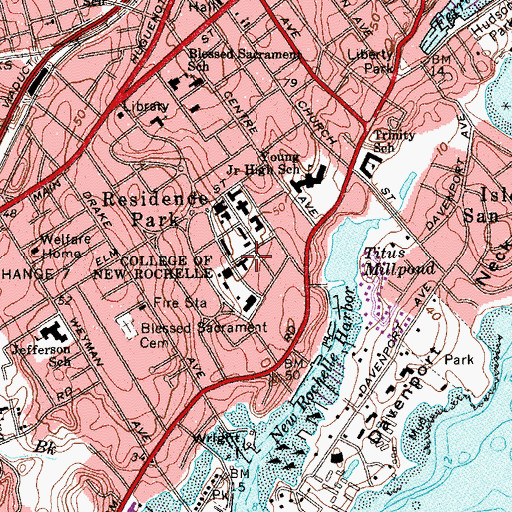 Topographic Map of Ursula Hall, NY