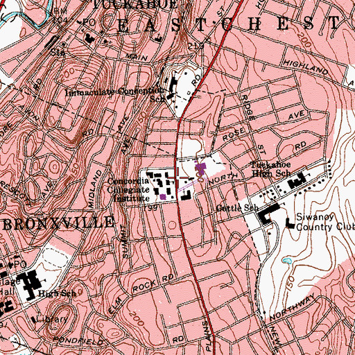 Topographic Map of Feth Administration Hall, NY