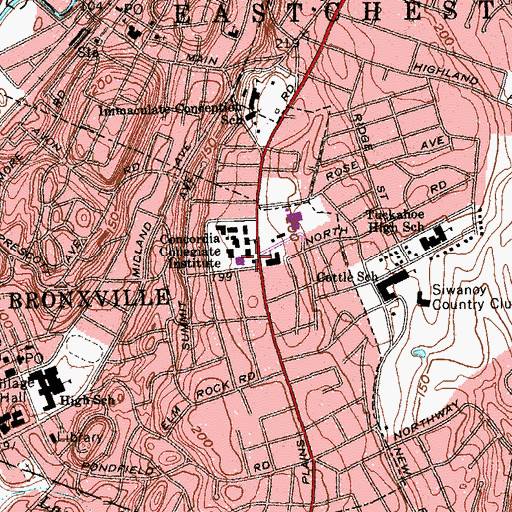 Topographic Map of Scheele Memorial Library, NY