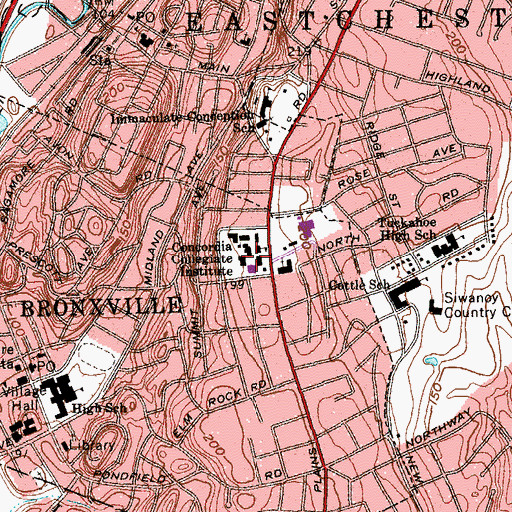 Topographic Map of Brunn-Maier Hall, NY