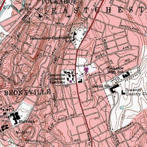 Topographic Map of Sommer Center for Worship and the Performing Arts, NY